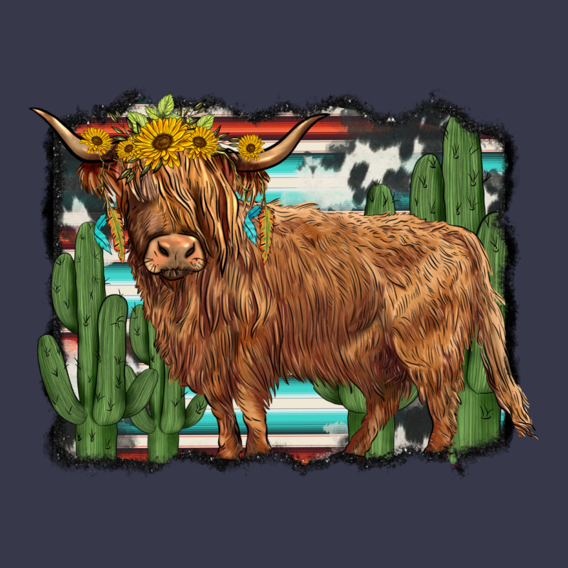 Western Cactus Highland Cow Long Sleeve Tee by BarkalooDesign | Teevron