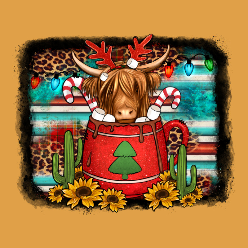 Hot Coco Christmas Highland Cow With Background Premium Hoodie by Jasminsmagicworld | Teevron