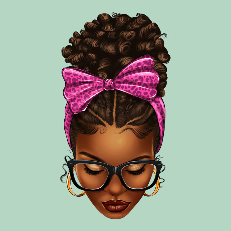 Afro Messy Bun Pink Leopard Bow Classic Tee by texasbilliewilder | Teevron