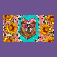 Mama Bear With Sunflowers And Glasses License Plate Vintage Tee | Teevron
