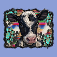 Western Background Turquoises Gemstones Black And White Baby Cow Long Sleeve Tee | Teevron