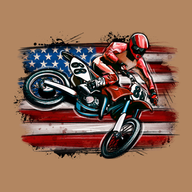 Dirt Bike American Flag Long Sleeve Tee by MaliasSmallBusiness | Teevron
