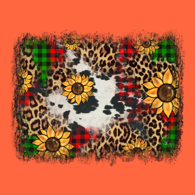 Distressed Christmas Sunflowers Leopard Cowhide Background Premium Hoodie by Jasminsmagicworld | Teevron