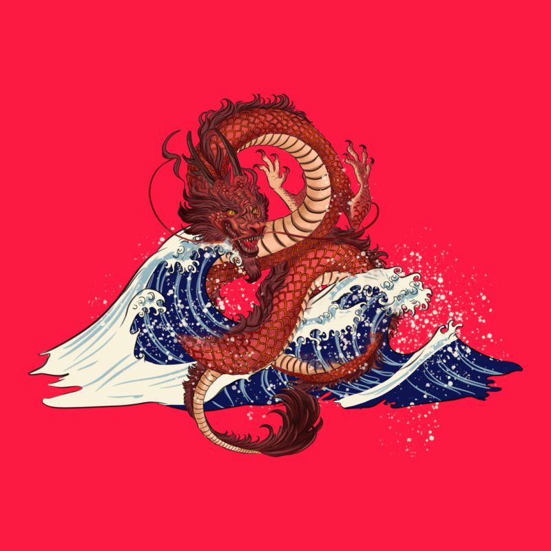 Asian Dragon And Ocean Waves Zipper Hoodie by RanaPortraitStore | Teevron