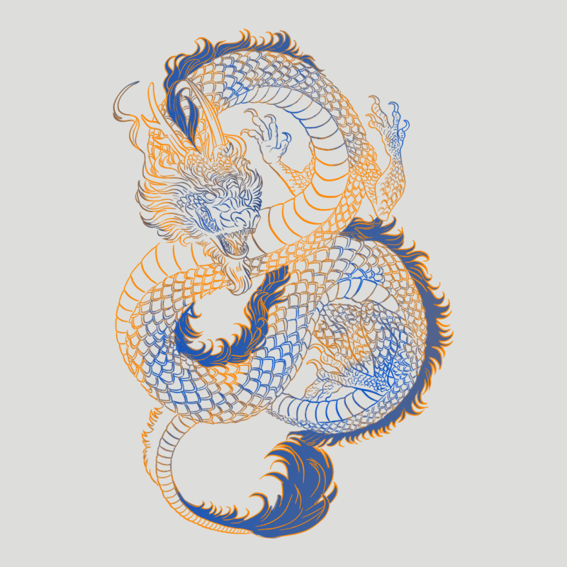 Blue And Orange Dragon Zipper Hoodie by RanaPortraitStore | Teevron