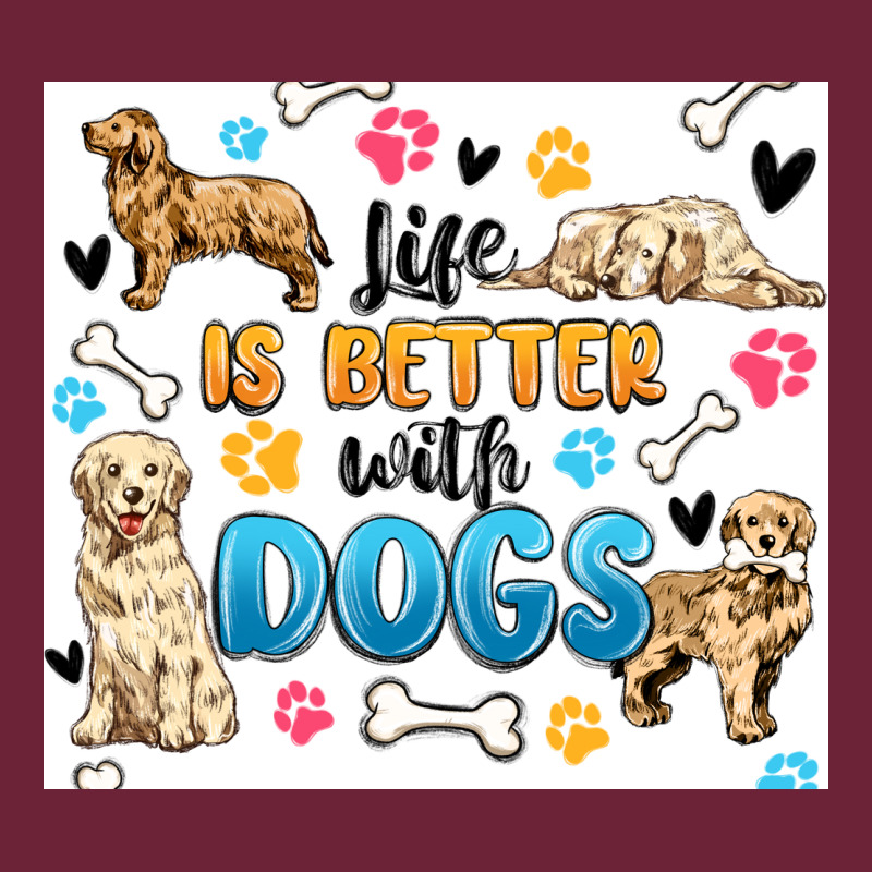 Life Is Better With Dogs Long Sleeve Tee by MaliasSmallBusiness | Teevron