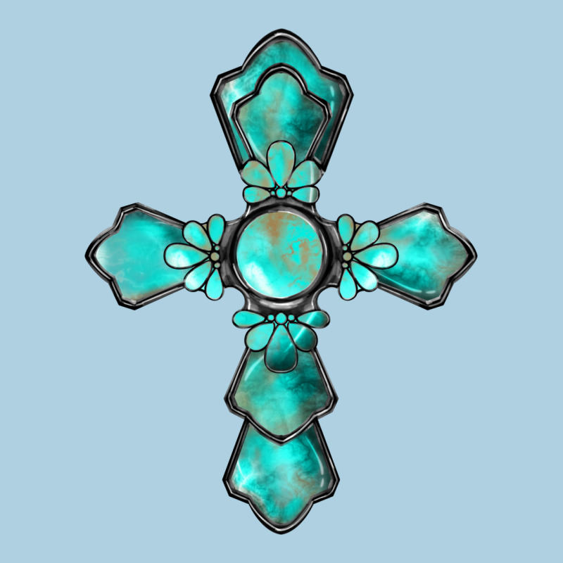 Western Turquoise Gemstone Cross Premium Hoodie by BarkalooDesign | Teevron