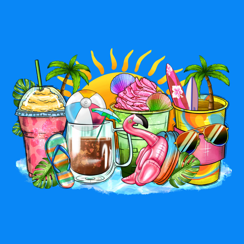 Beach Summer Coffee Cups Zipper Hoodie by Zillion Design Studio | Teevron