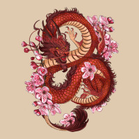 Red Dragon And Sakura Cherry Blossoms Classic Tee | Teevron