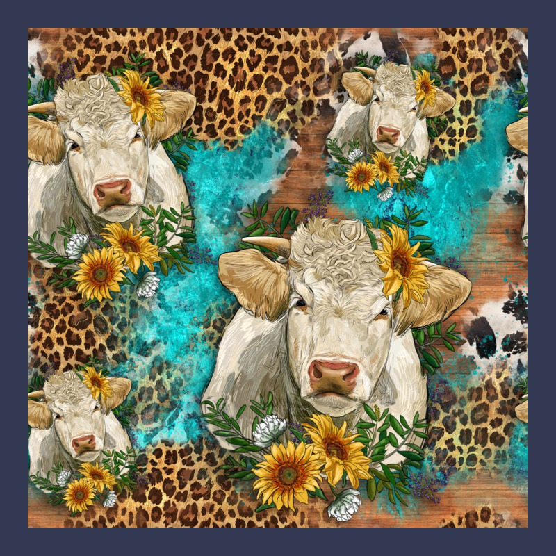 Sunflowers Charolais Cow Seamless Pattern Heavyweight Hoodie by HRA Design Shop | Teevron