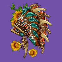 Indian Headdress With Pattern And Sunflowers Premium Sweatshirt | Teevron
