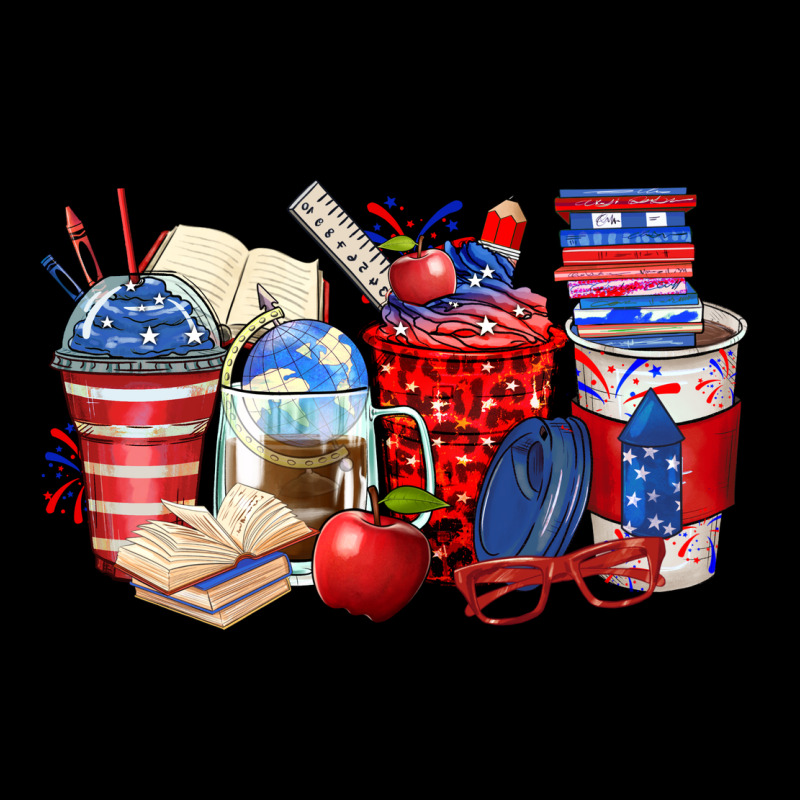 4th Of July Teacher Coffee Cups Zipper Hoodie by Zillion Design Studio | Teevron
