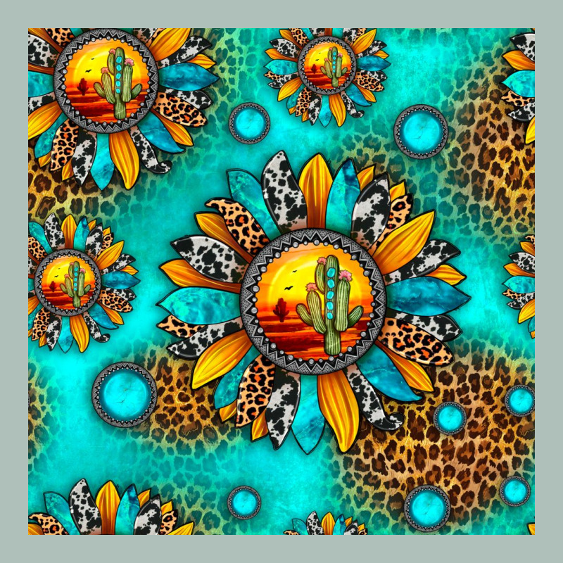 Western Sunset Sunflowers Seamless Pattern Heavyweight Hoodie by HRA Design Shop | Teevron