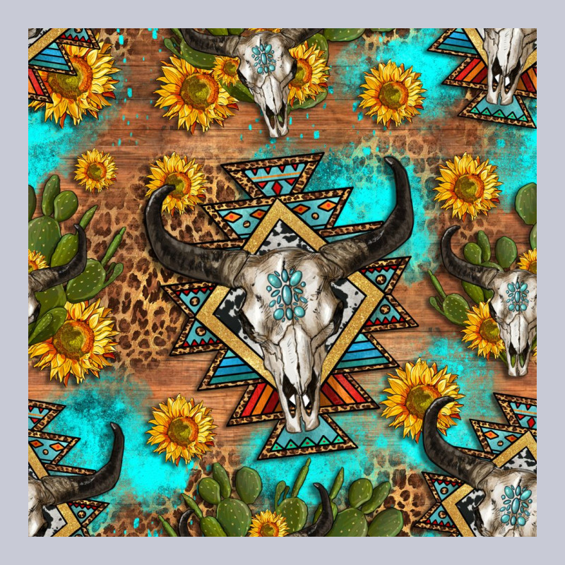 Aztec Bull Skull Seamless Pattern Heavyweight Hoodie by HRA Design Shop | Teevron