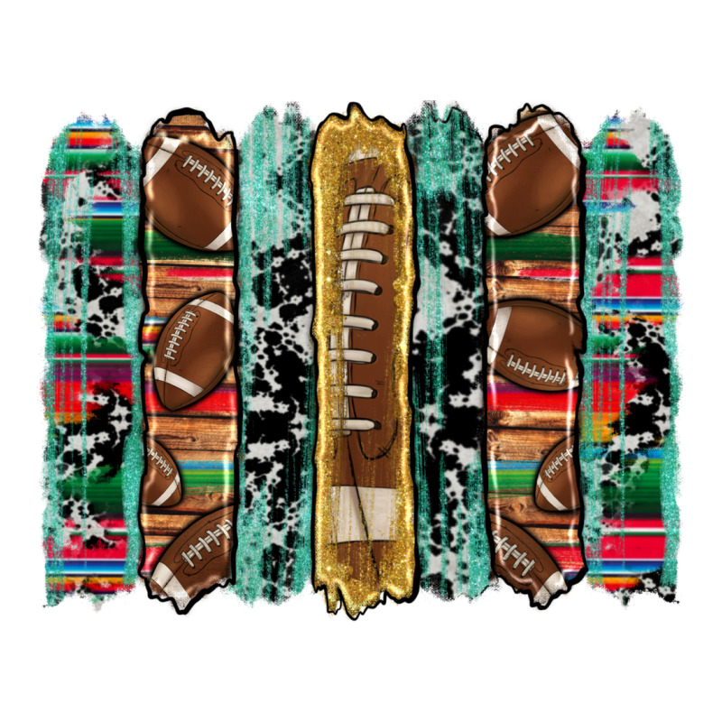 Football Serape Cowhide Turquoise Glitter  Brushstrokes Urban Heavy Tee by Artiststas | Teevron