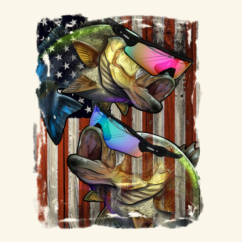 American Flag With Bass Fish Premium Hoodie by LillyAllenDesigns | Teevron