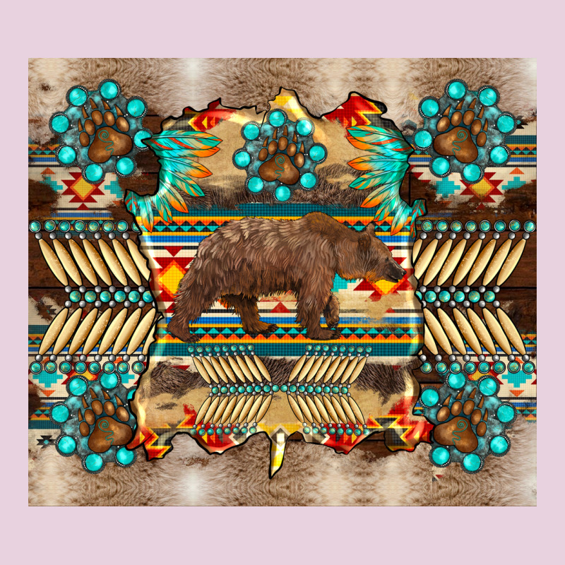 Bear Native Animal  Pelt  Tumbler Ladies Tee by BarkalooDesign | Teevron
