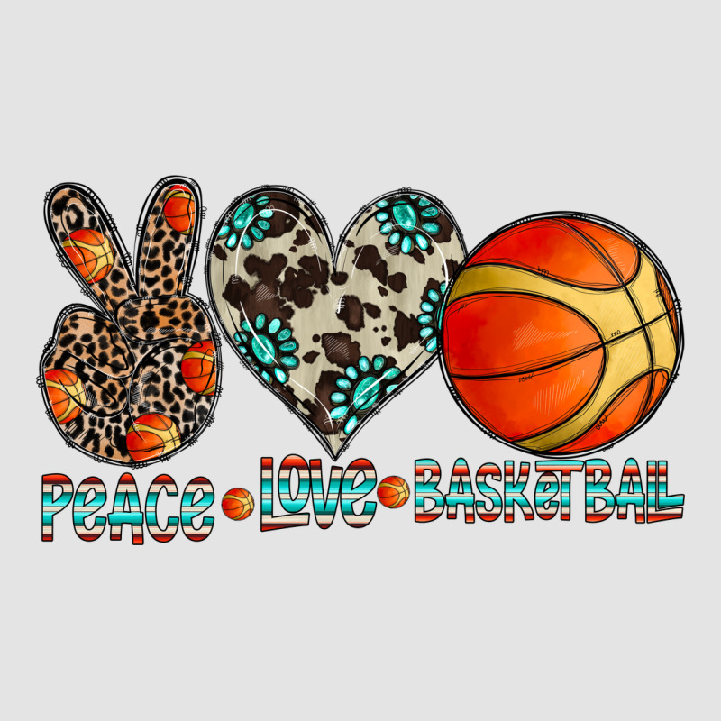 Peace Love Basketball Premium Sweatshirt by CowhideDigitalArt | Teevron