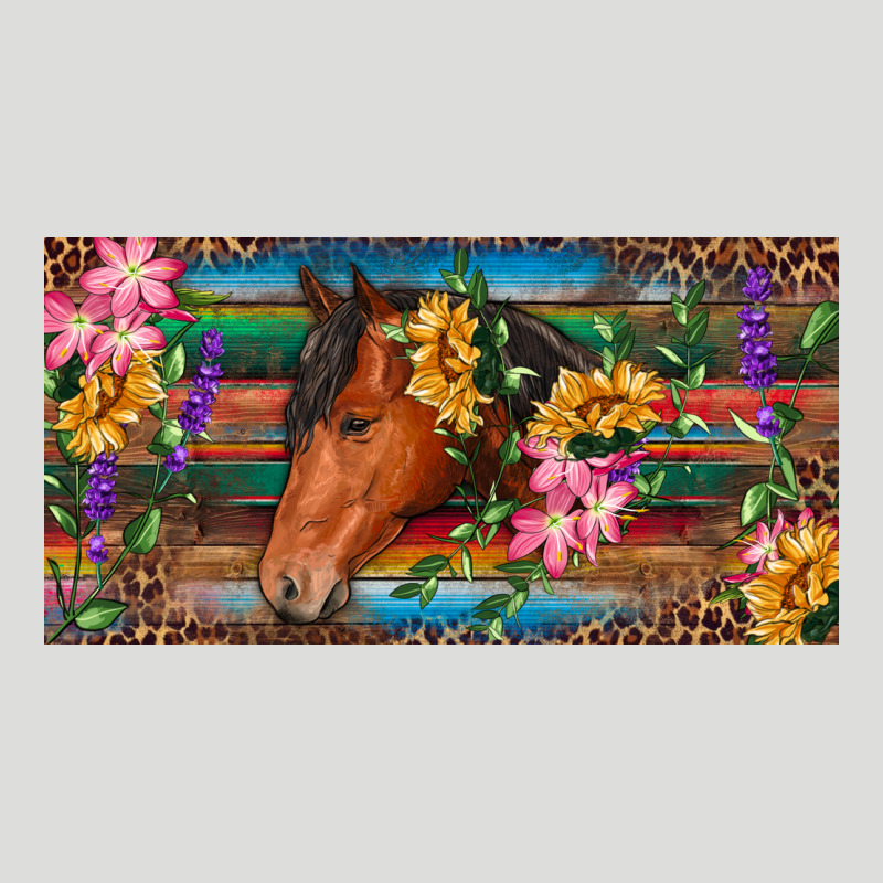 Brown Horse With Flowers And Leopard Zipper Hoodie by RanaPortraitStore | Teevron