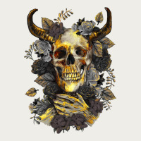 Bull Human Skull With Gold Roses Zipper Hoodie | Teevron
