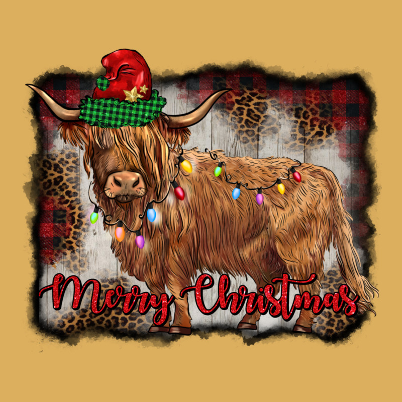 Merry Christmas Highland Cow Premium Hoodie by BarkalooDesign | Teevron