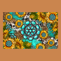 Western Turquoise And Sunflowers Skinny Metal Can Holder Heavyweight Hoodie | Teevron