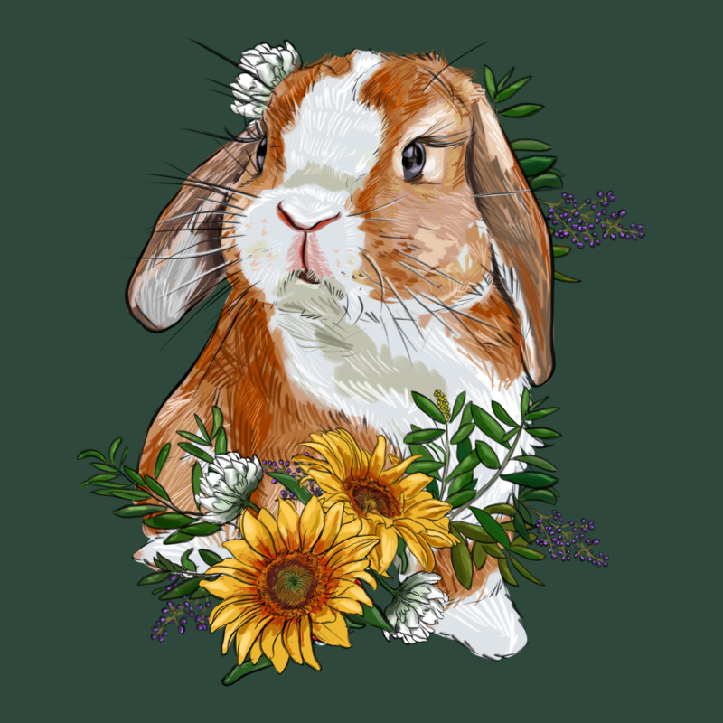 Bunny With Sunflowers Zipper Hoodie by RanaPortraitStore | Teevron