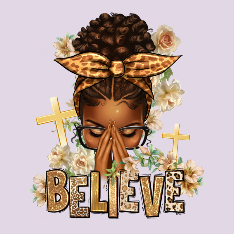 Believe Praying Afro Messy Bun Classic Tee by texasbilliewilder | Teevron