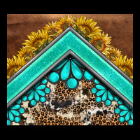 Western  Sunflower Turquise Gemstone  Tumbler Ladies Tee | Teevron