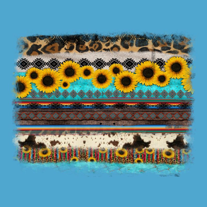 Sunflower Aztec Serape Cowhide Background Premium Hoodie by RanaPortraitStore | Teevron