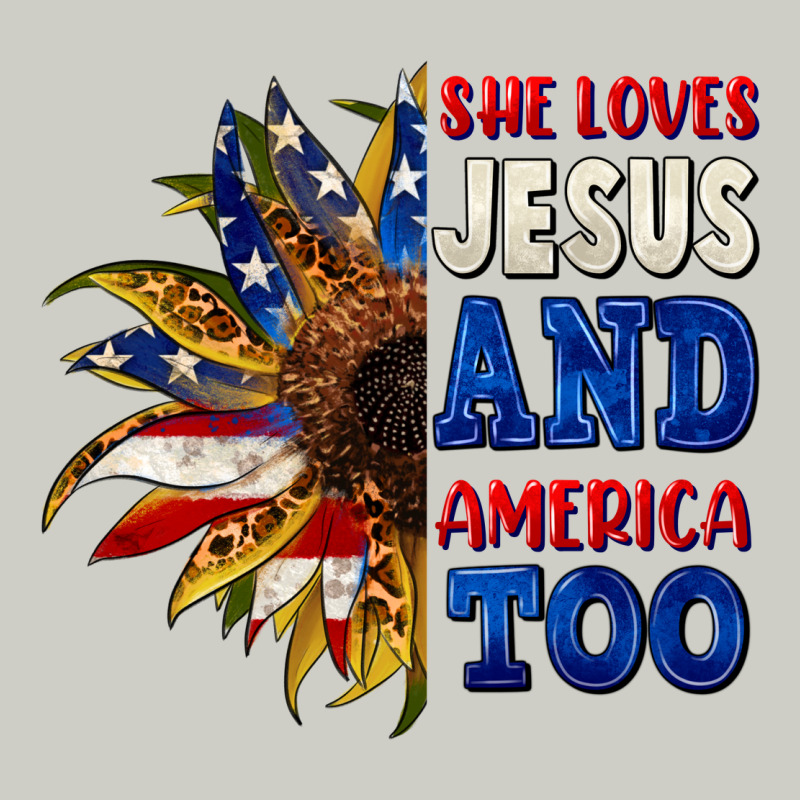 She Loves Jesus And America Too 4th Of July Heavyweight Hoodie by CowGirlArtShop | Teevron