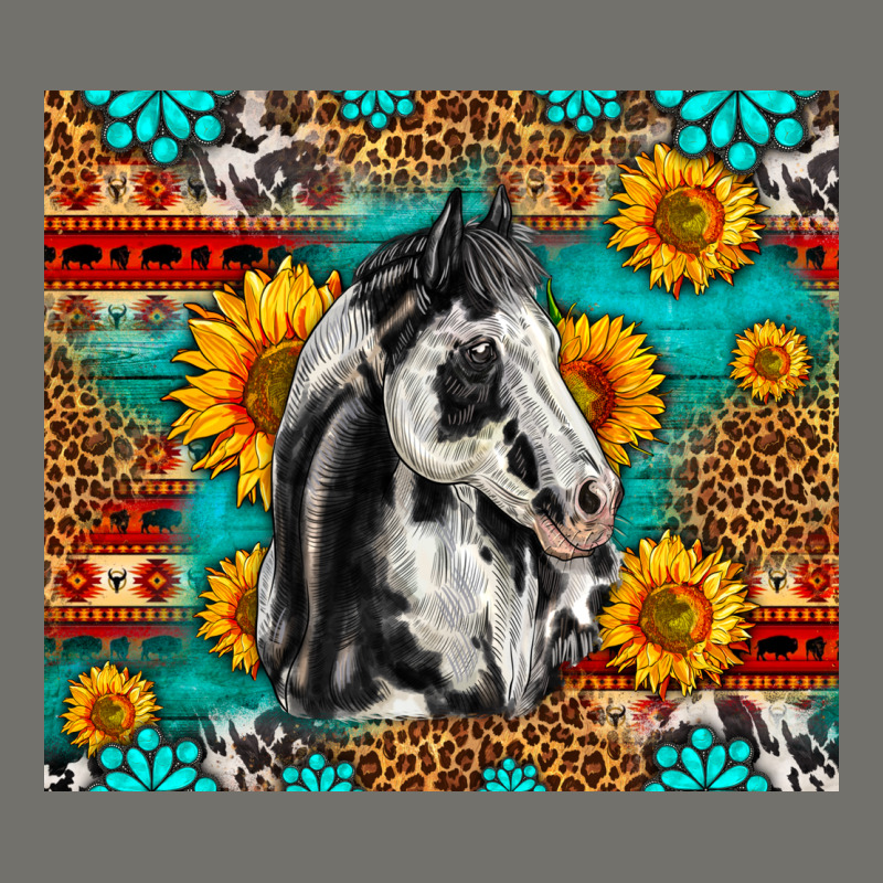 Aztec Sunflowers Horse Premium Hoodie by LillyAllenDesigns | Teevron