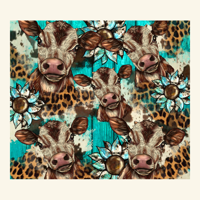 Western Cowhide Sunflower Baby Cow Premium Hoodie by BarkalooDesign | Teevron