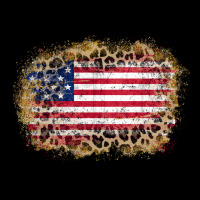 America Leopard Glitter Flag Zipper Hoodie | Teevron