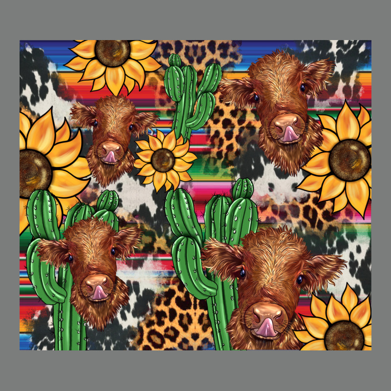 Western Cactus Sunflower Highlands Cow Premium Hoodie by BarkalooDesign | Teevron
