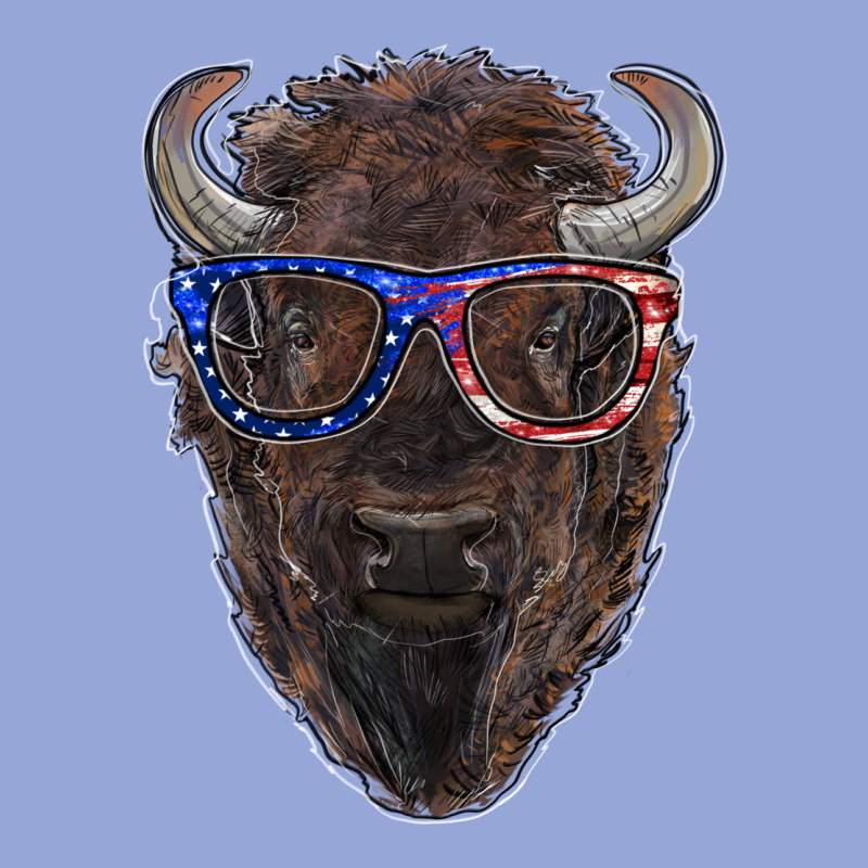 Bison With American Flag Glasses Classic Tee by RanaPortraitStore | Teevron
