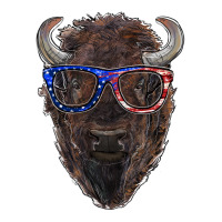 bison with american flag glasses | Teevron