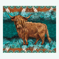 Turquoises Gemstones Cowhide Highland Cow Premium Hoodie | Teevron