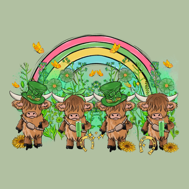 St Patrick's Day Baby Highland Cow Urban Hoodie by MaliasSmallBusiness | Teevron