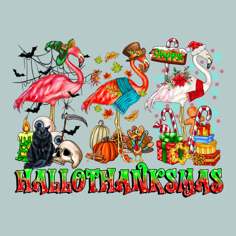 Happy Hallothanksmas Flamingo Heavy Core Tee by CowhideDigitalArt | Teevron
