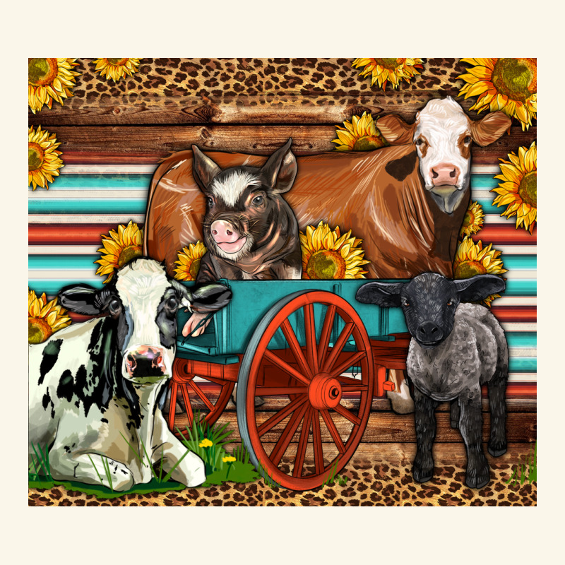 Farm Animals On An Old Wagon Premium Hoodie by LillyAllenDesigns | Teevron