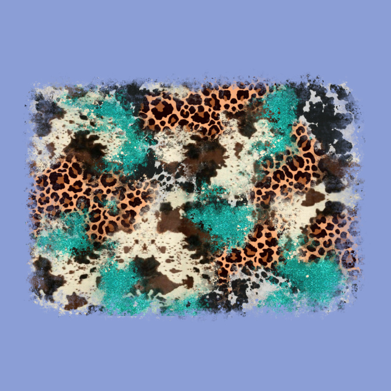 Turquoise Glitter Cowhide Background Long Sleeve Tee by BarkalooDesign | Teevron