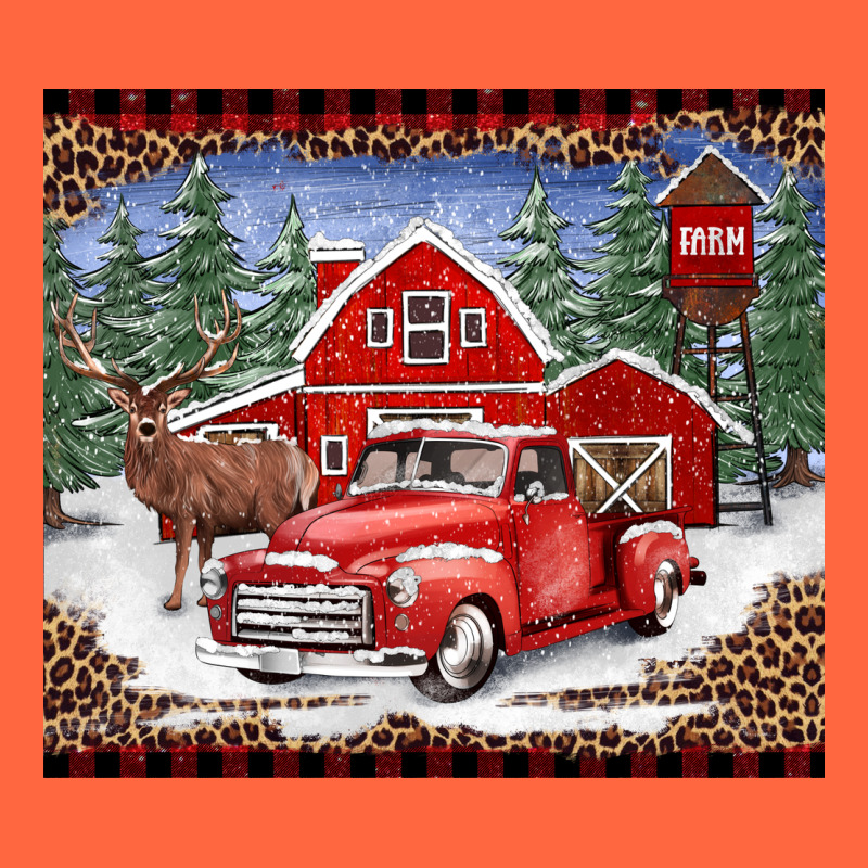Christmas Farm Reindeer And Truck Premium Hoodie by BarkalooDesign | Teevron
