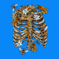 Flower Rib Cage Bees Zipper Hoodie | Teevron
