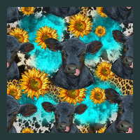 Black Angus And Sunflowers Seamless Pattern Premium Sweatshirt | Teevron