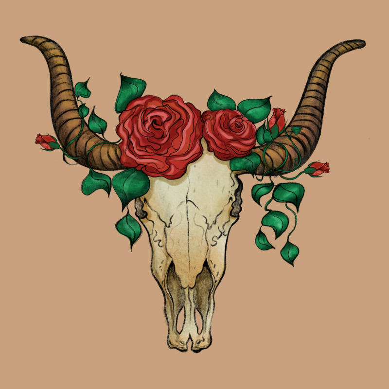 Bull Skull With Roses Vintage Tee by Artiststas | Teevron