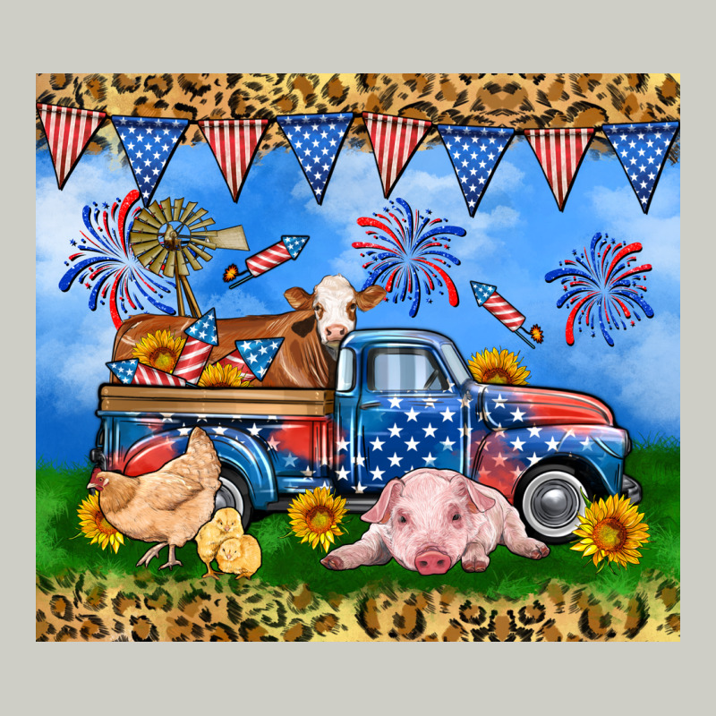 America Farm Animals Truck 20oz Skinny Tumbler Heavyweight Hoodie by Neo Western | Teevron