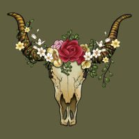Bull Skull With Rose And Flowers Vintage Tee | Teevron