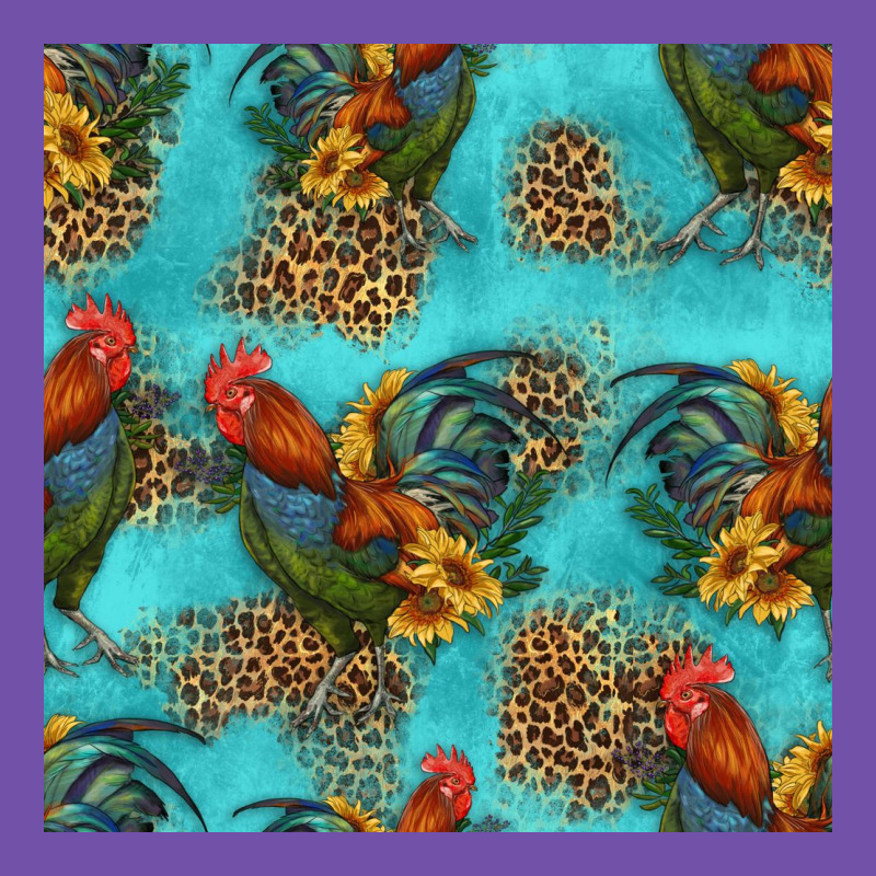 Rooster And Sunflowers Seamless Pattern Premium Sweatshirt by HRA Design Shop | Teevron