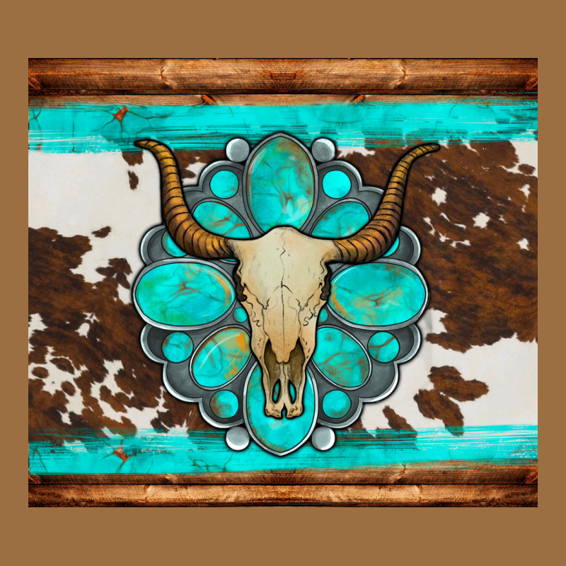 Bull Skull And Turquoise Cowhide Tumbler Vintage Tee by Artiststas | Teevron